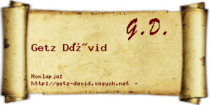 Getz Dávid névjegykártya